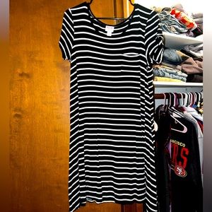 Stripped tee shirt dress